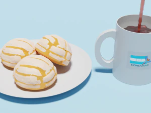 Honduran Semitas and Coffee 3D Model