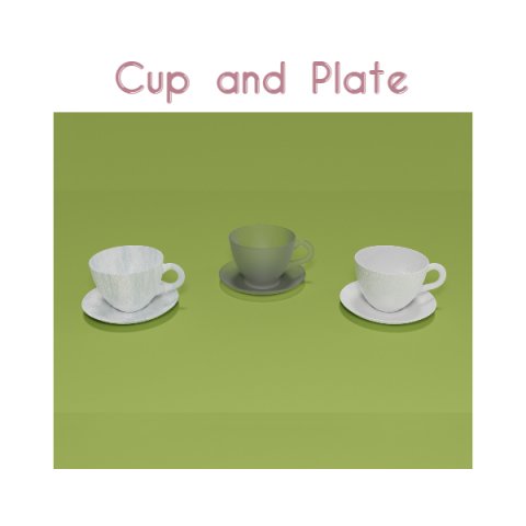 Cup and Plate 3D Модель .c4d .max .obj .3ds .fbx .stl .blend 