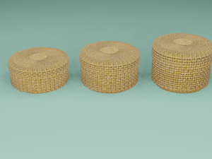 Wicker Baskets Set 3D Модель