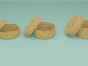 Wicker Baskets Set 3D Модель