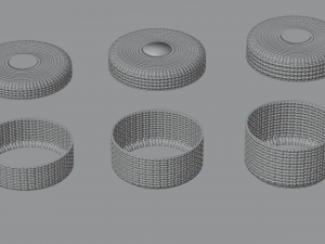 Wicker Baskets Set 3D Модель