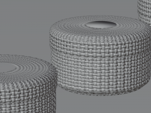 Wicker Baskets Set 3D Модель
