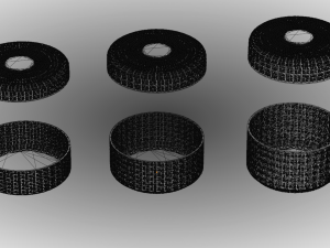Wicker Baskets Set 3D Модель