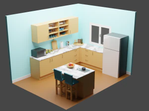 Cozinha de boneca Modelo 3D