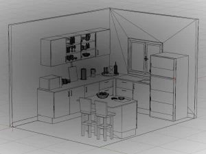 Cozinha de boneca Modelo 3D
