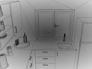 Cozinha de boneca Modelo 3D