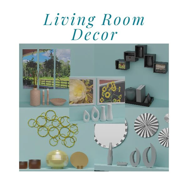 Living Room Decor 3D Model .c4d .max .obj .3ds .fbx .stl .blend