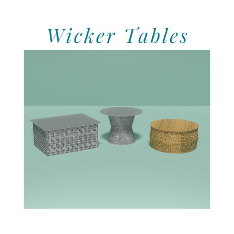 Wicker Tables Set 3D-Modell .c4d .max .obj .3ds .fbx .stl .blend 