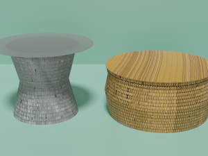 Wicker Tables Set 3D-Modell