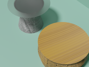 Wicker Tables Set 3D-Modell