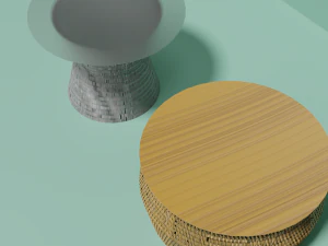 Wicker Tables Set 3D Model