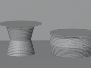 Wicker Tables Set 3D-Modell