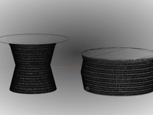 Wicker Tables Set 3D Model