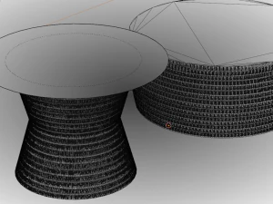 Wicker Tables Set 3D Model