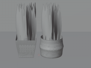 Wicker Flower Baskets Set Model 3D