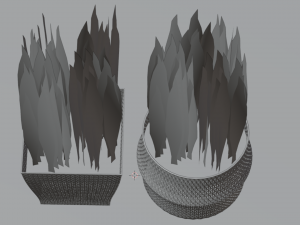 Wicker Flower Baskets Set Model 3D