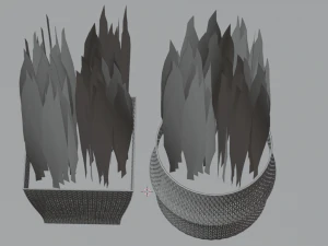 Hasır &Ccedil;i&ccedil;ek Sepetleri Seti 3D Model