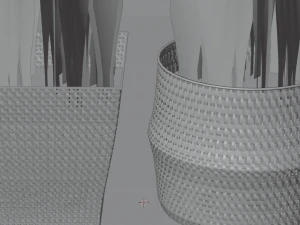 Hasır &Ccedil;i&ccedil;ek Sepetleri Seti 3D Model