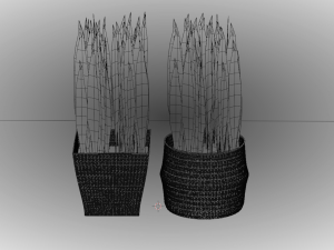 Wicker Flower Baskets Set Model 3D