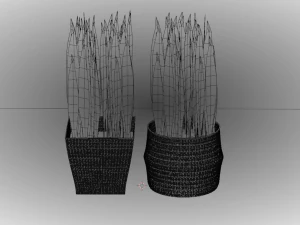 Hasır &Ccedil;i&ccedil;ek Sepetleri Seti 3D Model