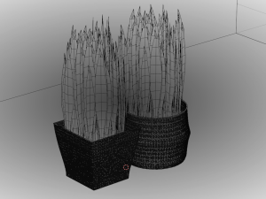Wicker Flower Baskets Set Model 3D