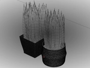 Hasır &Ccedil;i&ccedil;ek Sepetleri Seti 3D Model