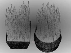 Hasır &Ccedil;i&ccedil;ek Sepetleri Seti 3D Model