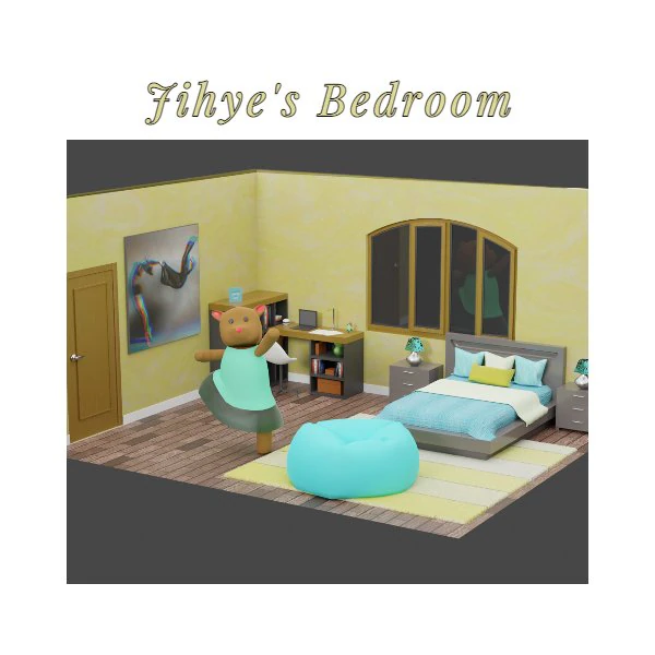 Jihyes Bedroom 3D Model .c4d .max .obj .3ds .fbx .stl .blend 