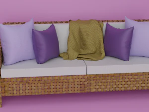 Wicker Sofa Set 3D Model