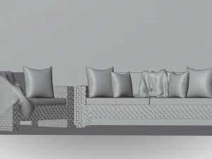 Wicker Sofa Set 3D Model