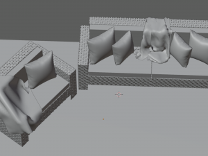 Wicker Sofa Set Model 3D