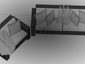Wicker Sofa Set Model 3D