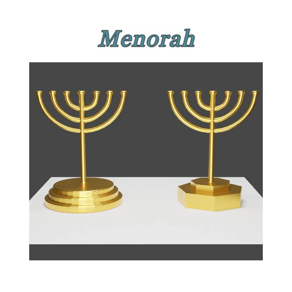 Menorah 3D Model .c4d .max .obj .3ds .fbx .stl .blend 