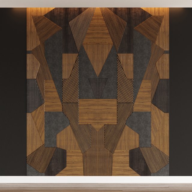 headboard made of gray panels and mdf 3D Model .c4d .max .obj .3ds .fbx .stl .blend 