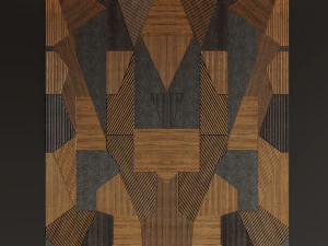 cabeceira feita de pain&eacute;is cinza e mdf Modelo 3D