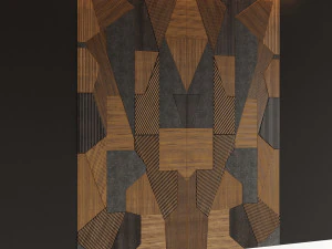 headboard made of gray panels and mdf 3D Model