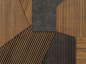 headboard made of gray panels and mdf 3D Model