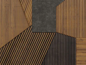 headboard made of gray panels and mdf 3D Model