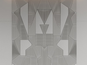 headboard made of gray panels and mdf 3D Model