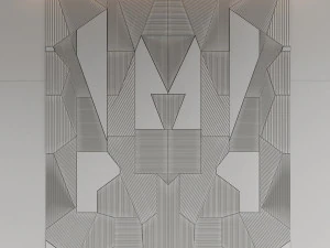 headboard made of gray panels and mdf 3D Model