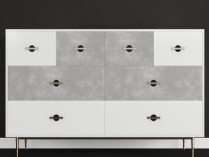swoon felix chest of drawers scandi in brass and white 3D 模型