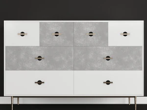 swoon felix chest of drawers scandi in brass and white 3D Model