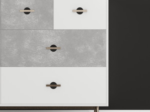 swoon felix chest of drawers scandi in brass and white 3D Модель