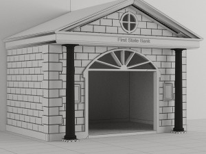 children playhouse first state bank for kids 3D Model