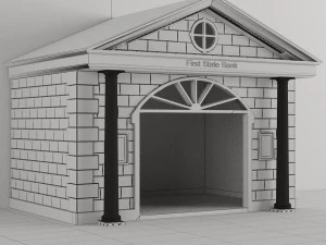 children playhouse first state bank for kids 3D Model