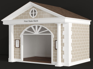 children playhouse first state bank for kids 3D Model