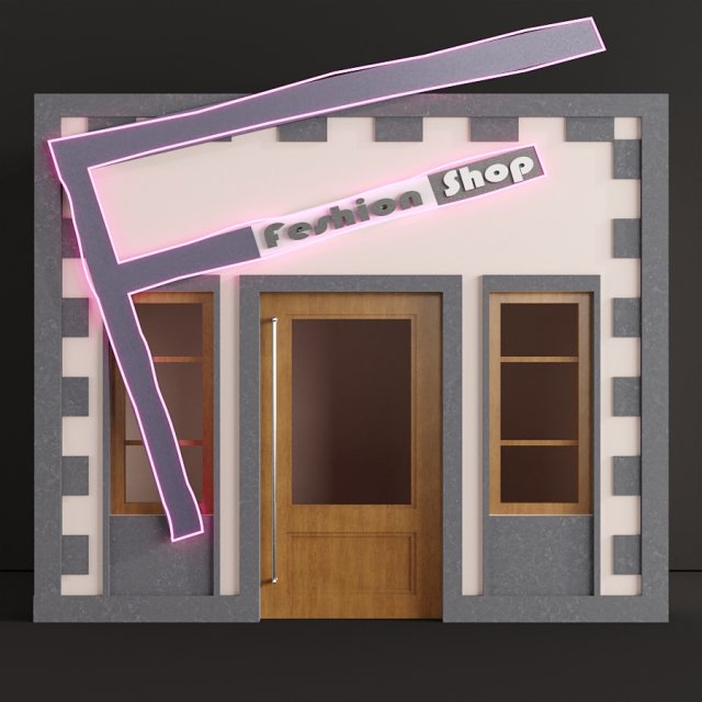 children playhouse fashion shop for kids 3D Model .c4d .max .obj .3ds .fbx .stl .blend 