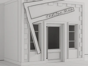 sklep z modą dla dzieci, domek do zabaw dla dzieci Model 3D