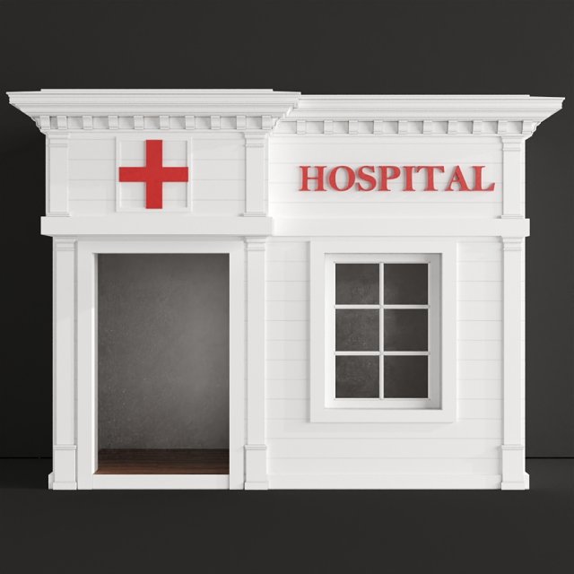 children playhouse hospital for kids Modelo 3D .c4d .max .obj .3ds .fbx .stl .blend 
