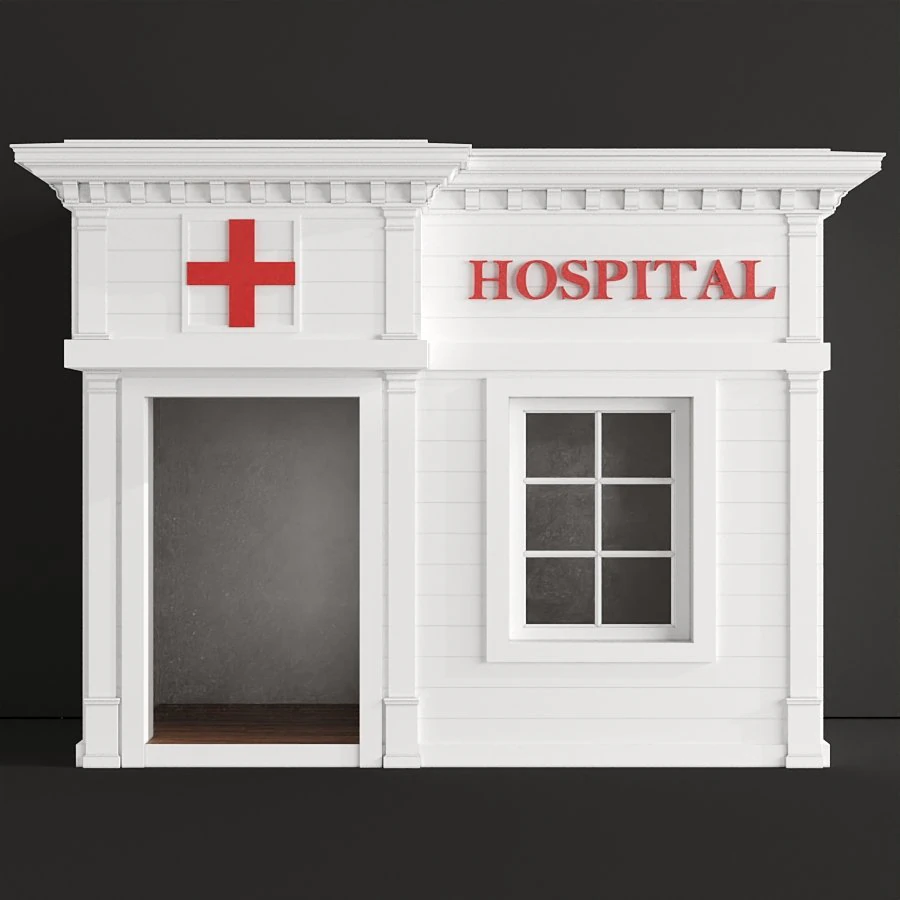children playhouse hospital for kids 3D Model .c4d .max .obj .3ds .fbx .stl .blend